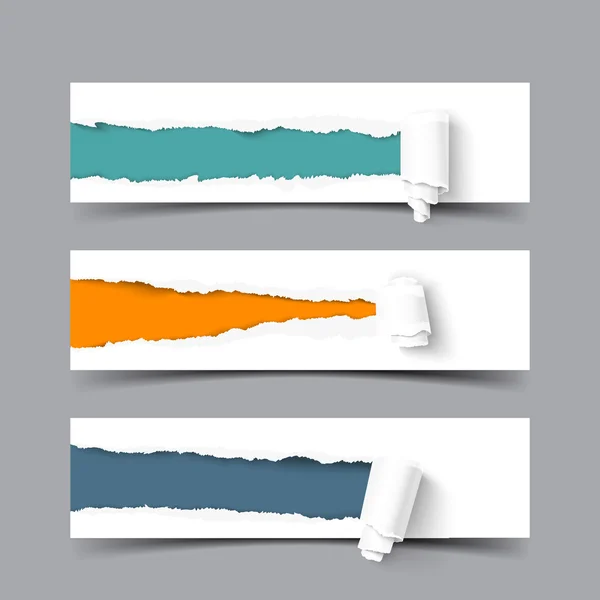 Papier déchiré avec un rouleau — Image vectorielle