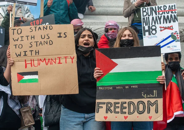 Londres Reino Unido Maio 2021 Manifestantes Pró Palestina Comício Sheikh — Fotografia de Stock