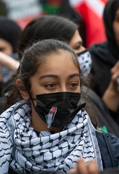 London 22Nd May 2021 Pro Palestine Supporter London Protest Demonstration — Stock Photo, Image