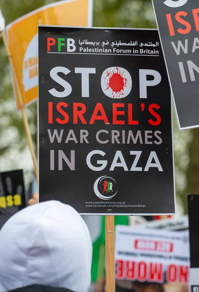 Londres Royaume Uni Mai 2021 Manifestation Pro Palestinienne Avec Pancarte — Photo