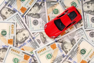 Araba para nakit arka plan üzerinde