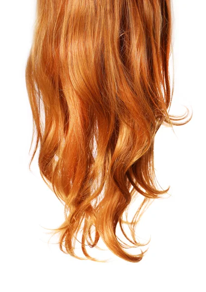 Kırmızı beyaz arka plan üzerinde izole saç kıvırmak