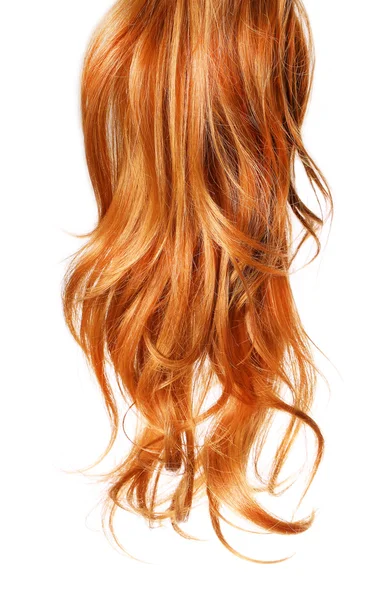 Kırmızı beyaz arka plan üzerinde izole saç kıvırmak