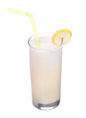 milkshakes vanilya aroması dondurma beyaz arka plan üzerinde izole