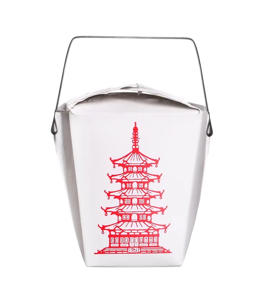 Beyaz arka plan üzerinde izole Çin yemeği kutusu konteyner