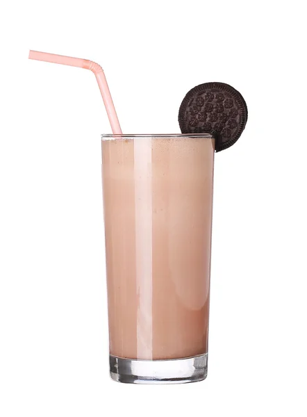 Milkshakes chokolade smag is isoleret på hvid backgrou - Stock-foto