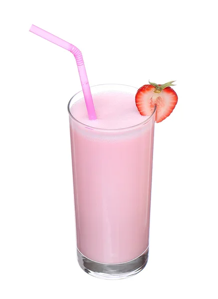 Milkshakes aardbei smaak ijs geïsoleerd op witte backgro — Stockfoto