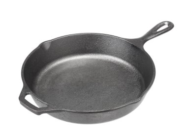 Dökme demir tavalar Isolated beyaz arka plan üzerinde