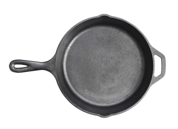 Dökme demir tavalar Isolated beyaz arka plan üzerinde