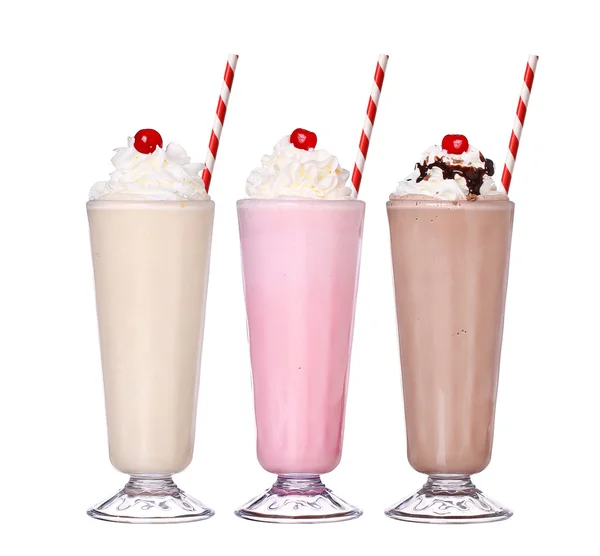 milkshakes çikolata tadında dondurma kiraz ile koleksiyonu ayarla
