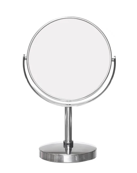 Desktop make up cosmetic mirror isolated on white background — Stock Photo, Image