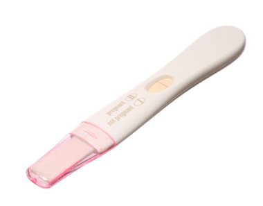 gebelik testi negatif beyaz arka plan üzerinde izole