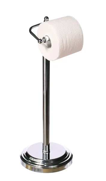 Toilet paper holder standing isolated on white background — Stock Photo, Image