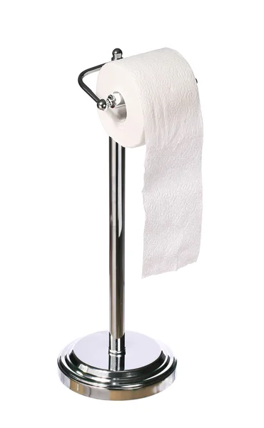 Toilet paper holder standing isolated on white background — Stock Photo, Image