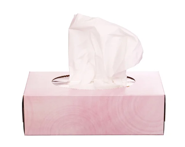 Tissue Box geïsoleerd op witte achtergrond. — Stockfoto