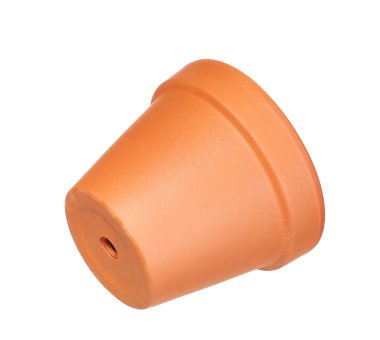 Beyaz arka plan üzerinde izole boş toprak çiçek kap