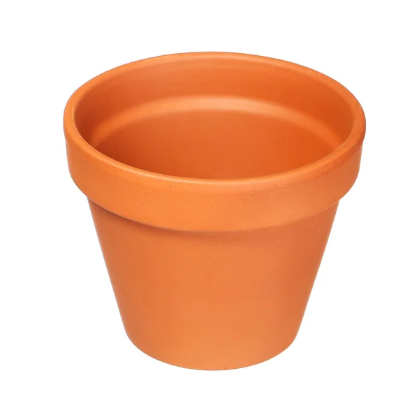 Empty clay flower pot isolated on white  background — Stock Photo, Image