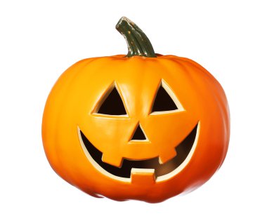 Mutlu Cadılar Bayramı Balkabağı, Jack O Lantern üzerinde beyaz backgr izole.
