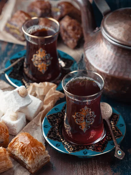 Čaj Turecké Požitky Orientálním Stylu — Stock fotografie