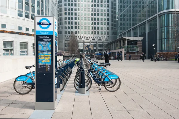 Barclays Cycle Hire in Canary Wharf