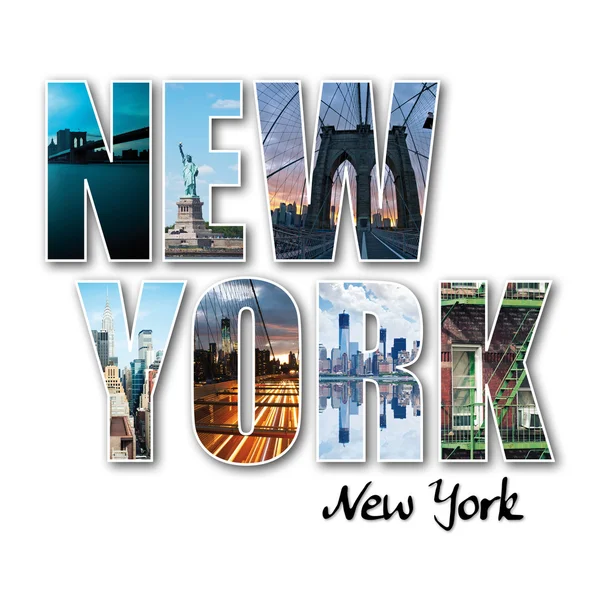 New York collage av olika platser — Stockfoto