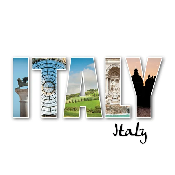 'ITALY' collage of different famous locations — Stock Photo, Image