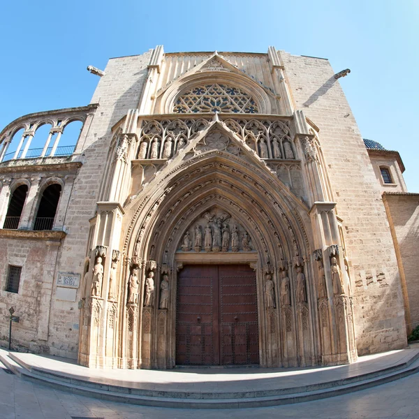 Achterzijde ingang van kathedraal, Valencia — Stockfoto