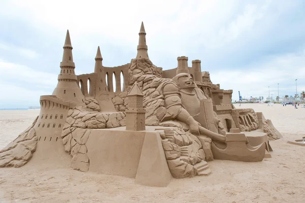 Sandcastle on beach — Stock Photo, Image