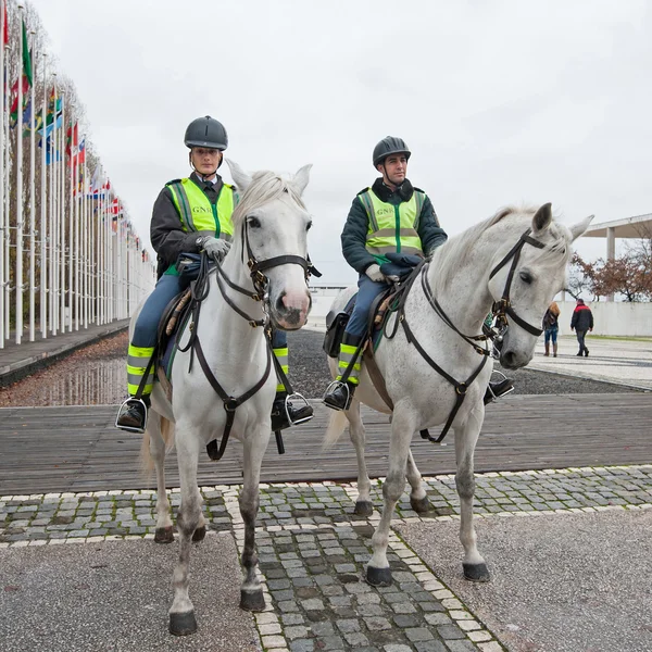 Public Security Police officers riding horses — Stock Photo, Image