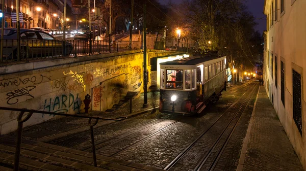 Night scene of funicular. — Stock Photo, Image