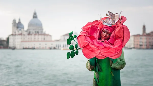 Karnevalen i Venedig, vacker blomma mask — Stockfoto