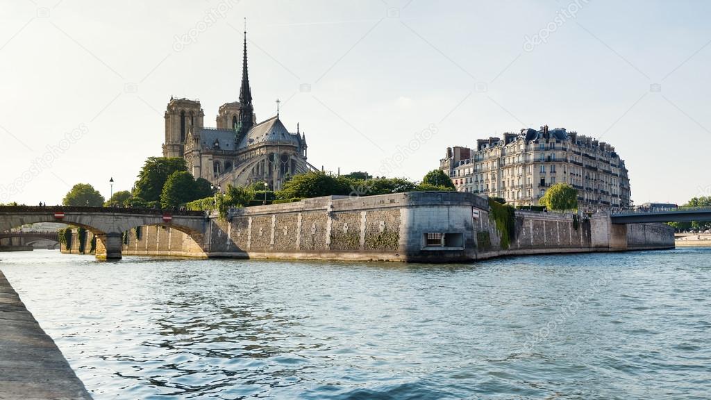 Notre Dame Cathedral and Seine river.