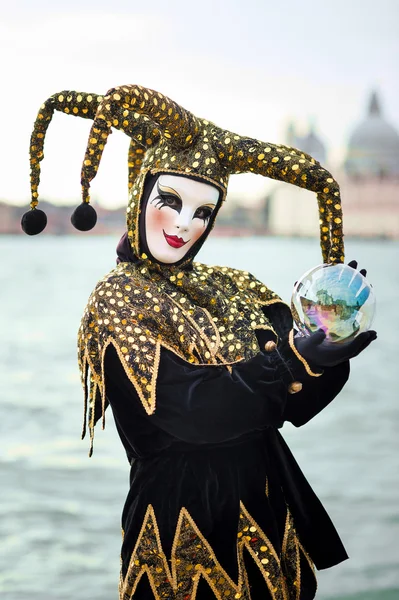 Carnival of Venice, beautiful mask at St. George island. — Stock Photo, Image