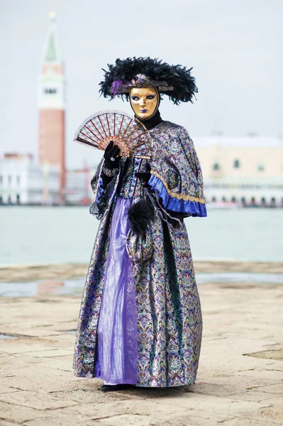 Carnival of Venice, beautiful mask at St. George island — Stock Photo, Image