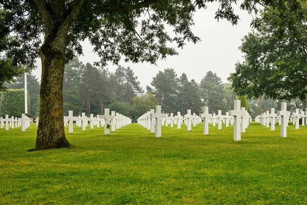 Białe krzyże w American Cemetery — Zdjęcie stockowe