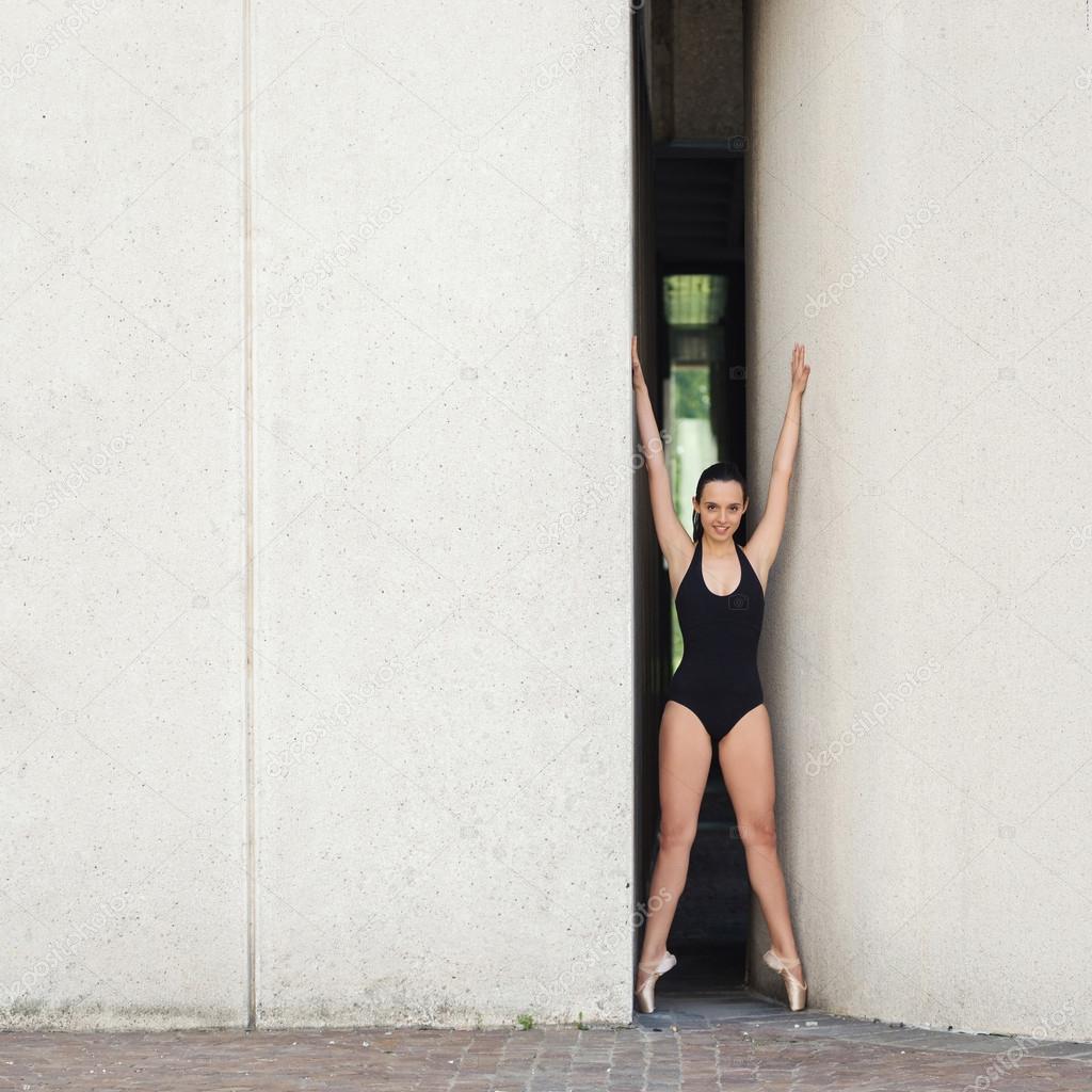 beautiful ballerina dancing in Bologna, Italy.