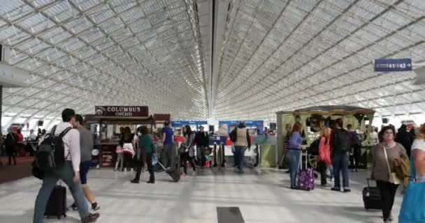 Portes de départ à l'intérieur de l'aéroport Charles de Gaulle — Video