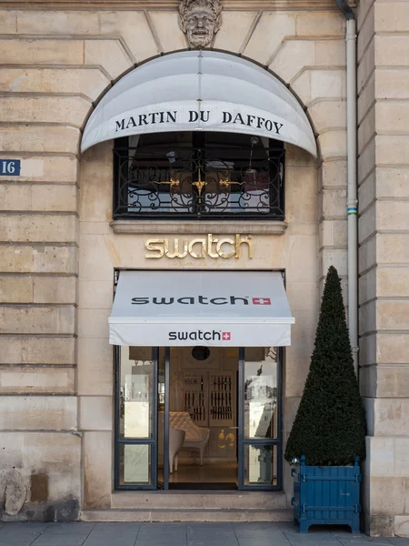 Swatch shop in place Vendome in Paris — 图库照片