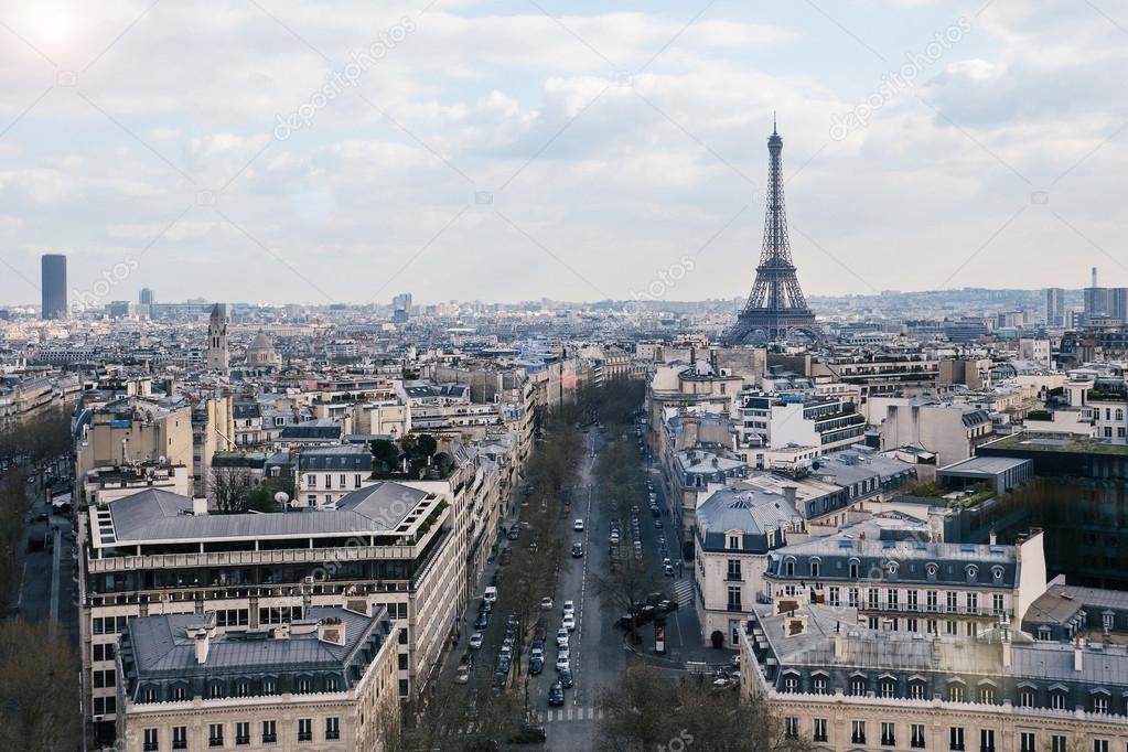 Aerial view of the Paris city