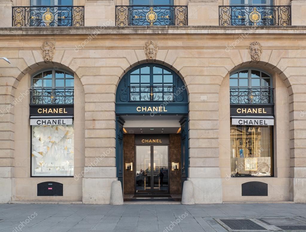 View of French luxury fashion house Louis Vuitton. Flagship store opened in  heart of Place Vendome 