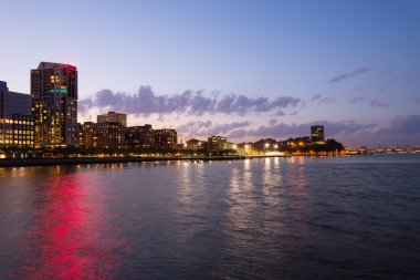 New Jersey skyline at night in New York