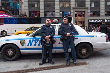NYPD Police Officers at Times Square clipart