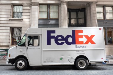 FedEx van parked on the street in New York