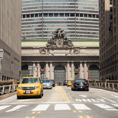 Traffic in front of Grand Central Station in New York clipart