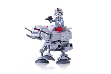 Studio shot of a Star Wars Lego AT-AT
