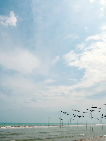 Flaggor på stranden — Stockfoto