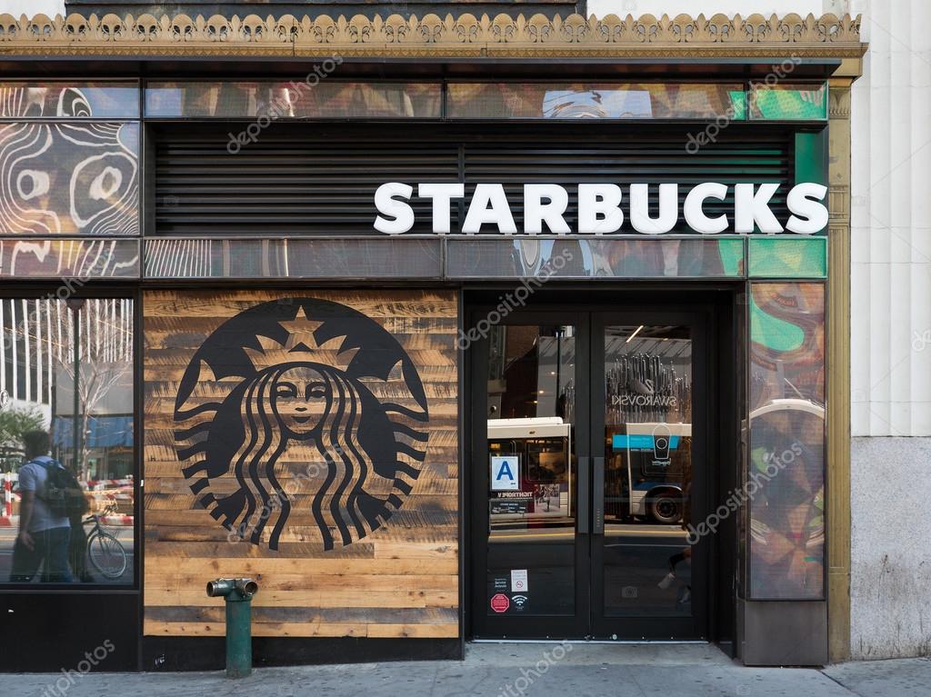 NEW YORK CITY, MAY 2015. Starbucks store. Starbucks is the largest coffeehouse company in the world.