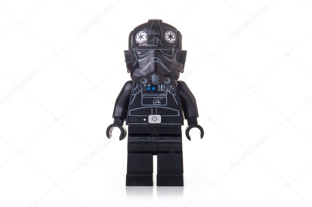 BOLOGNA, ITALY, JUNE 2, 2015. Studio shot of a Star Wars Lego minifigure from movie series. Lego is a popular line of construction toys popular with kids and collectors worldwide.
