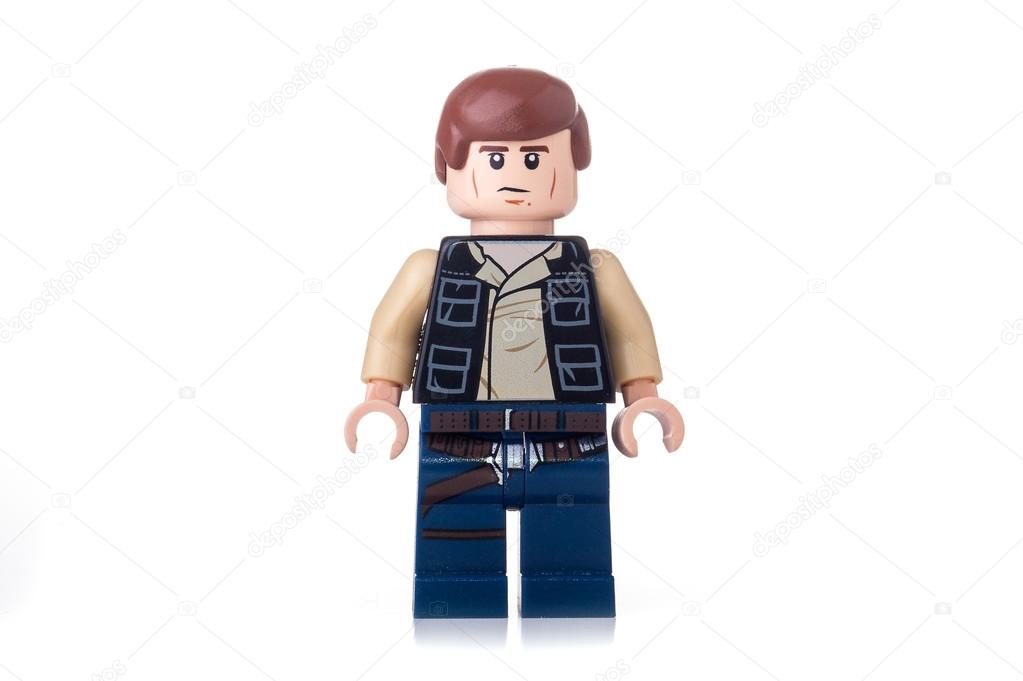 BOLOGNA, ITALY, JUNE 2, 2015. Studio shot of a Star Wars Lego minifigure from movie series. Lego is a popular line of construction toys popular with kids and collectors worldwide.