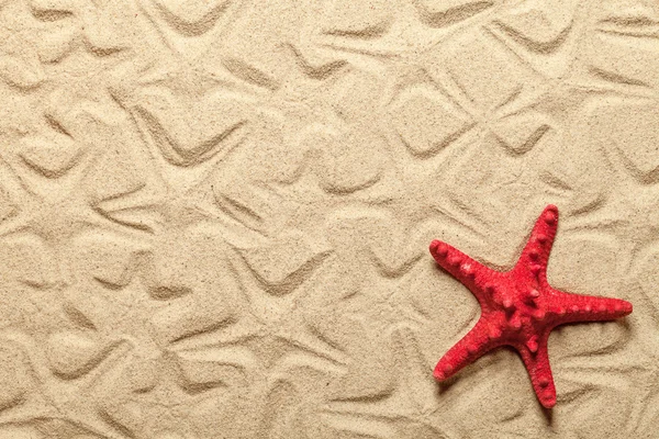 Starfish Patterns On Sandy Beach — Stock Photo, Image